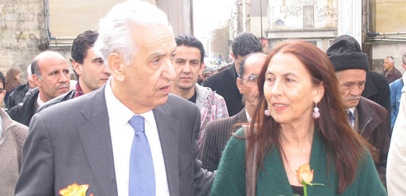 Hocine Aït Ahmed avec Annie Mecili, la veuve du militant du FFS assassinié | dr